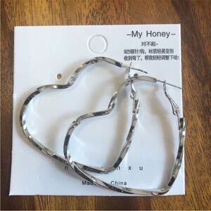 3/$20 heart hoop earrings